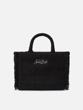 Colette Tweed Handtasche aus schwarzem Wollmischgewebe