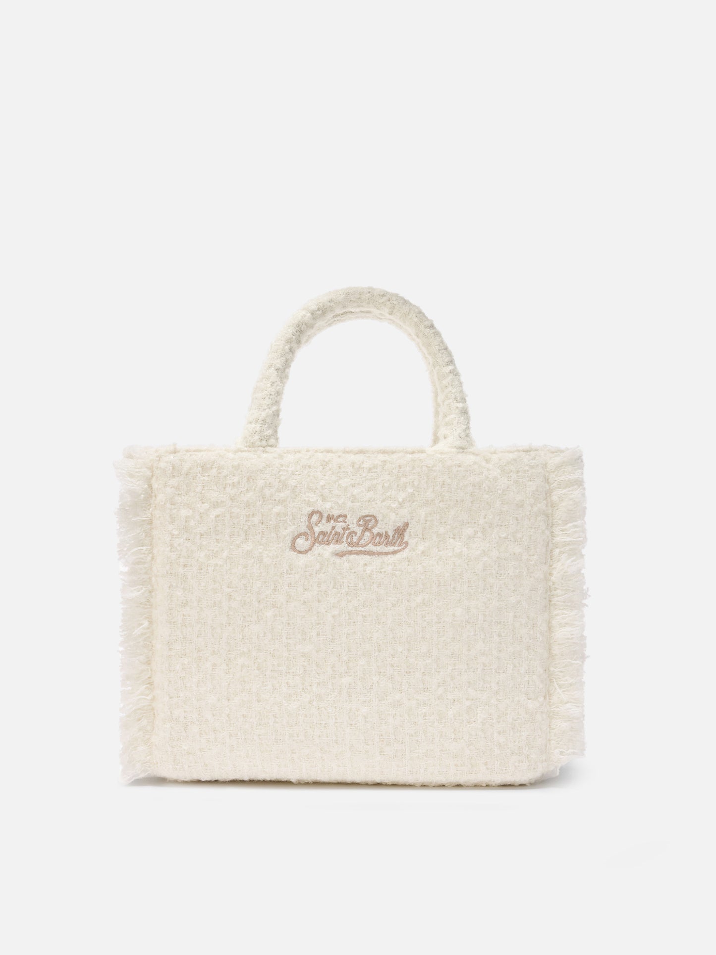 Colette Tweed Handbag in white wool blend
