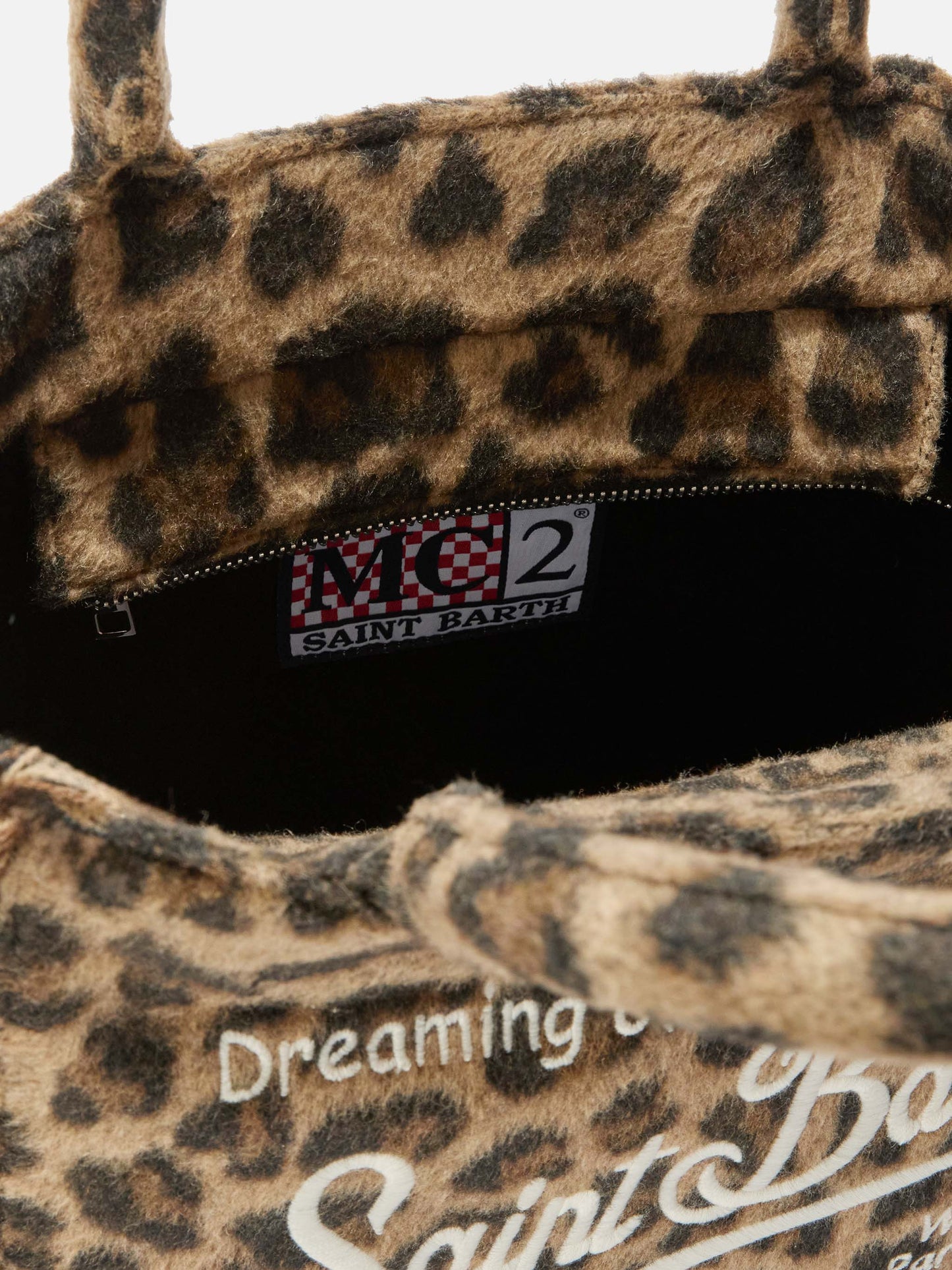 Colette Filzhandtasche aus Wollmischung mit Leopardenmuster