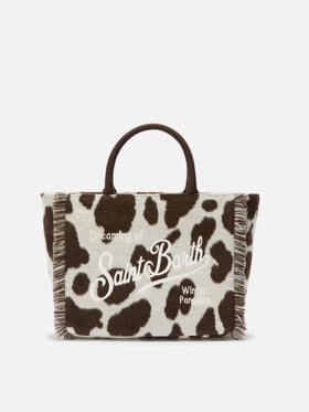 Colette Filzhandtasche aus Wollmischung mit Kuhfellmuster