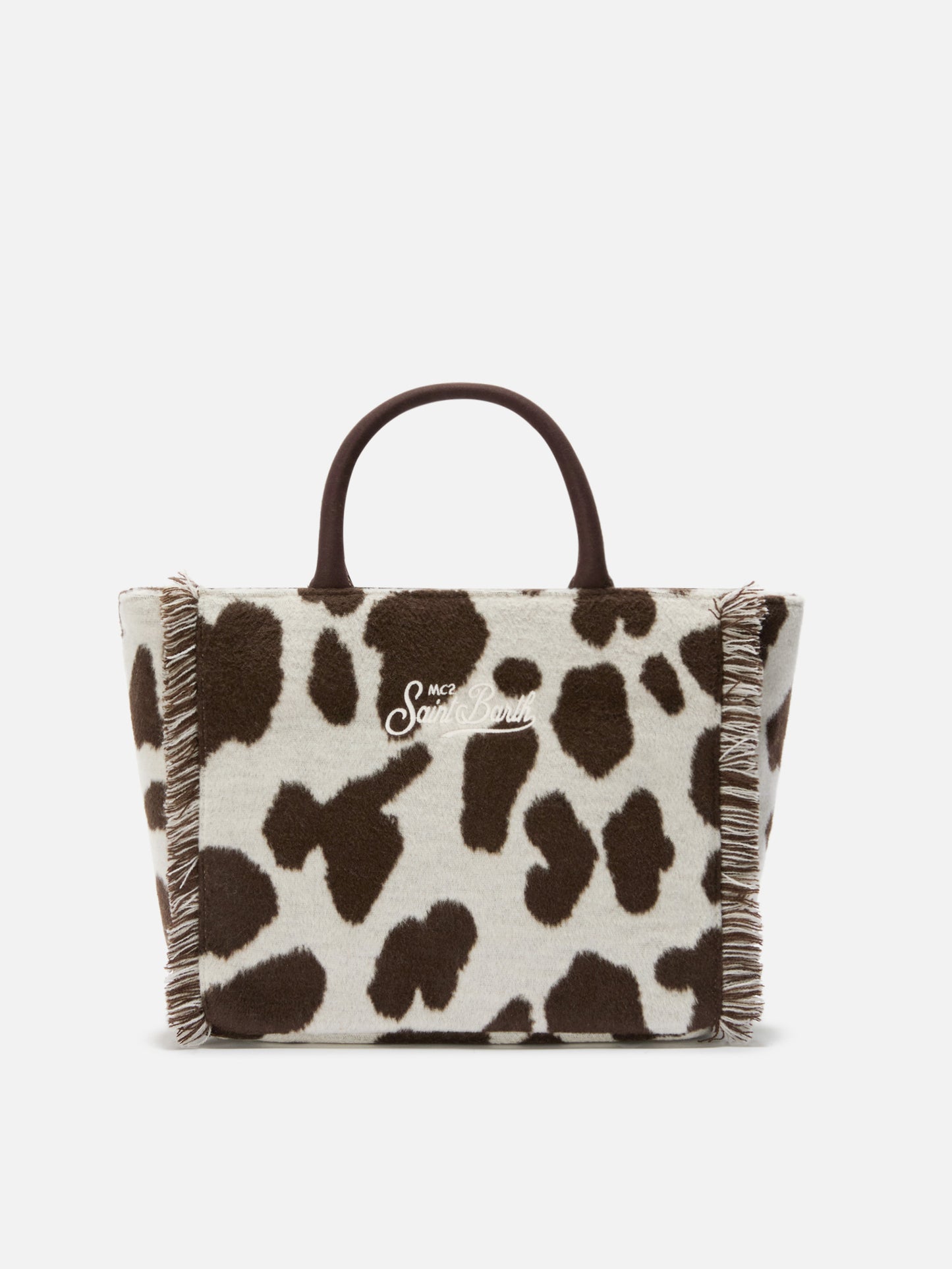 Colette Filzhandtasche aus Wollmischung mit Kuhfellmuster