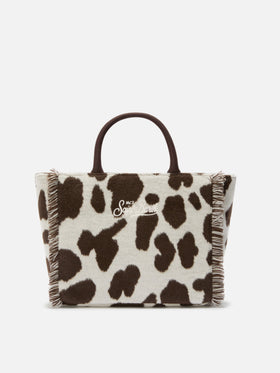 Colette Filzhandtasche aus Wollmischung mit Kuhfellmuster