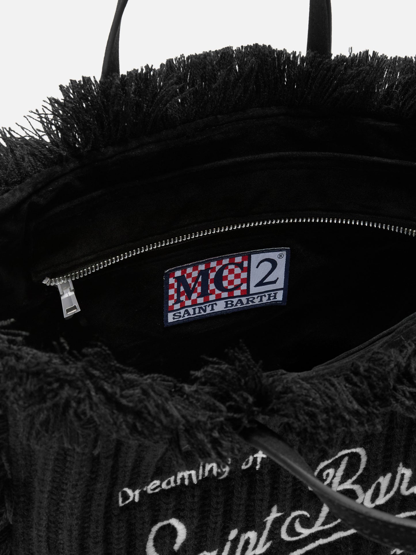 Colette Wool Rib Handbag in black braided wool effect