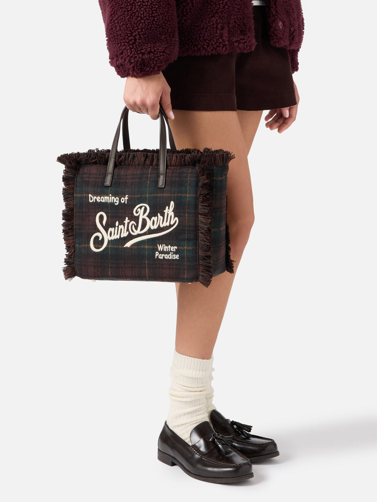 Wolltasche Colette mit Tartanmuster 