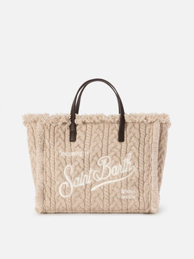 Bolso Beige Colette con diseño de punto trenzado 