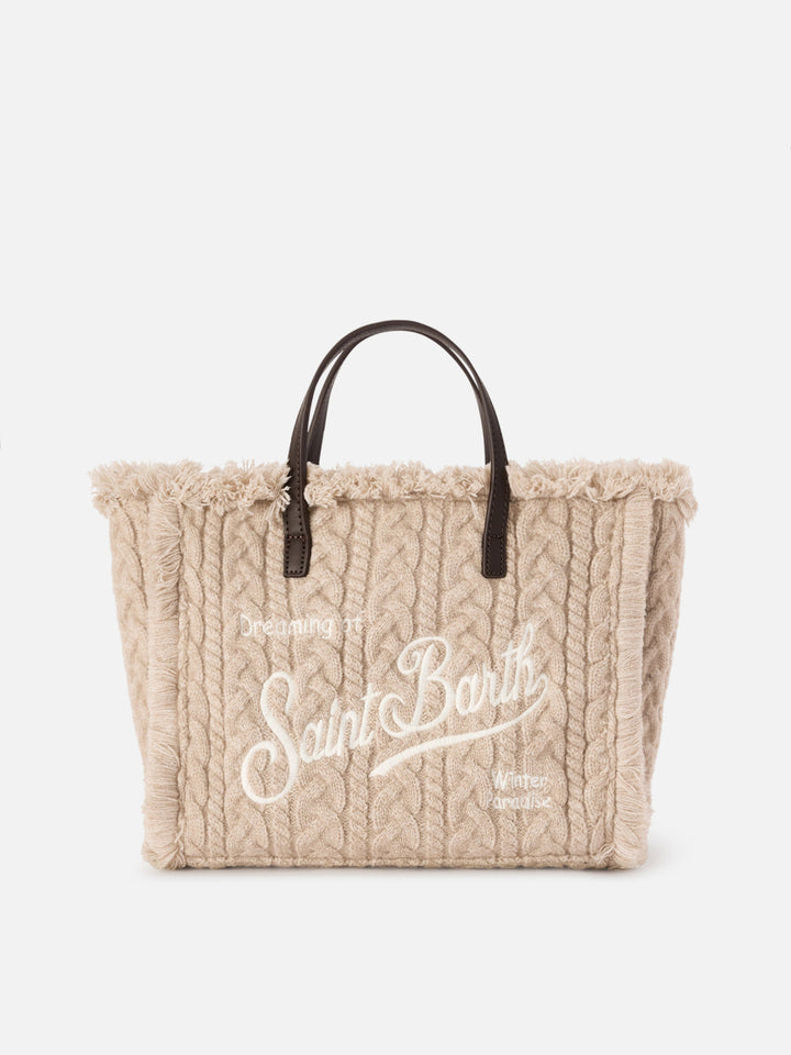 Bolso Beige Colette con diseño de punto trenzado 