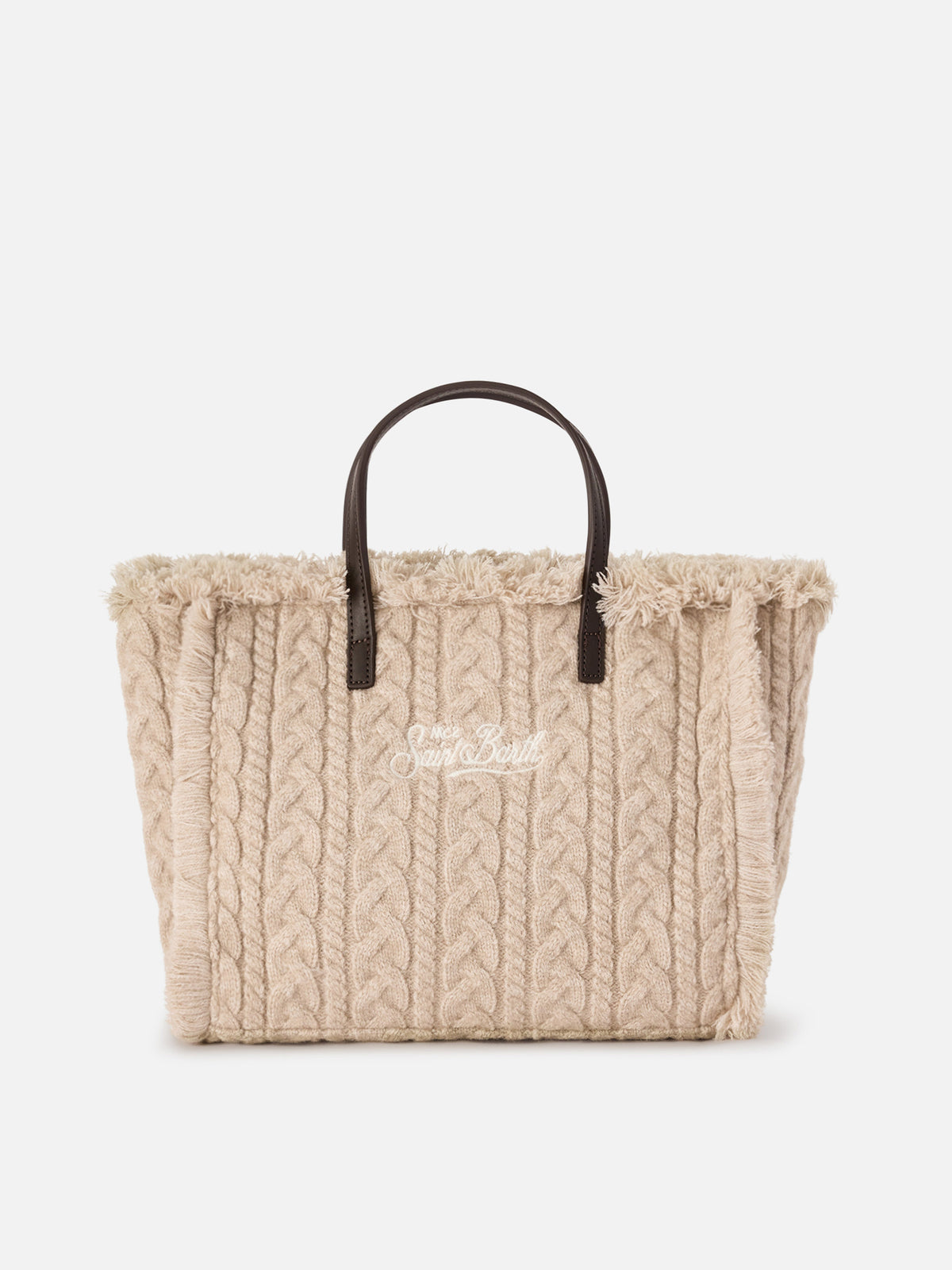Bolso Beige Colette con diseño de punto trenzado 