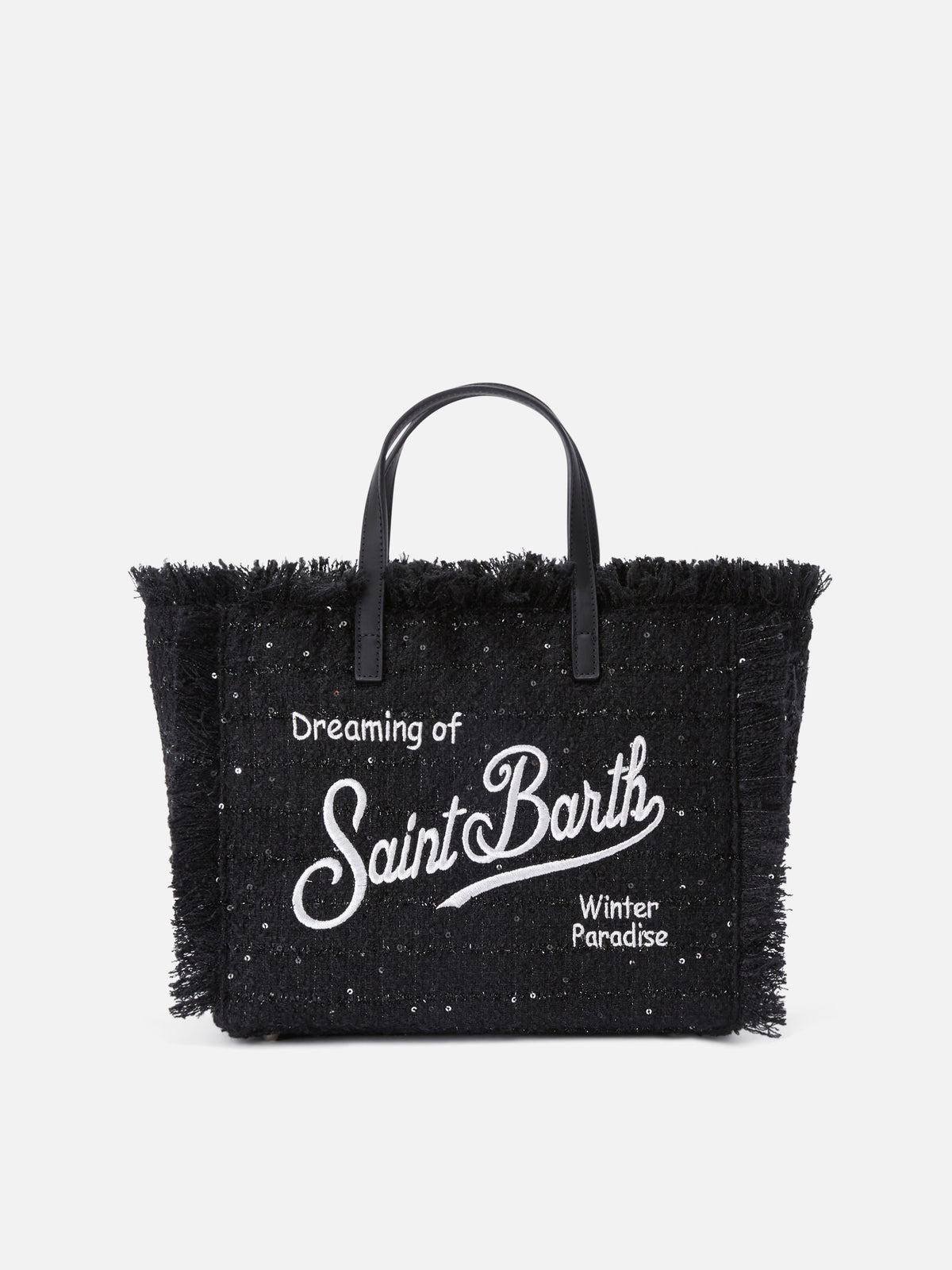 Borsa Colette nera con paillettes e ricamo logo