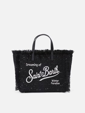 Borsa Colette nera con paillettes e ricamo logo