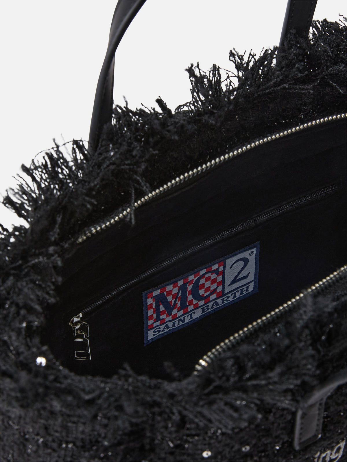 Borsa Colette nera con paillettes e ricamo logo