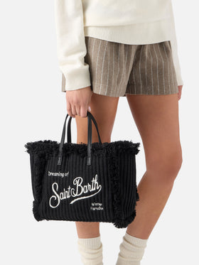 Borsa Colette nera con lavorazione a costine