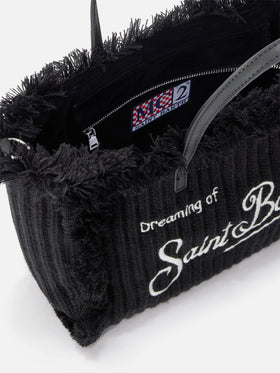 Borsa Colette nera con lavorazione a costine