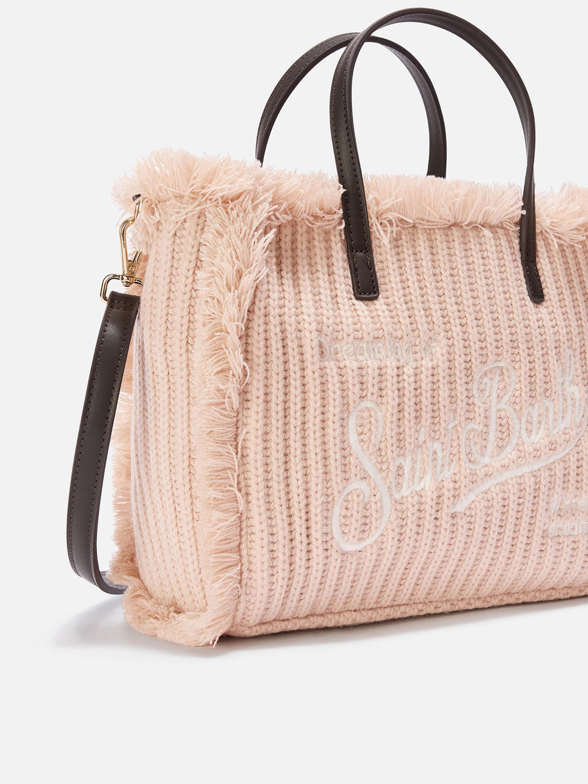 Graue Tasche Colette mit Rippstrick-Design 