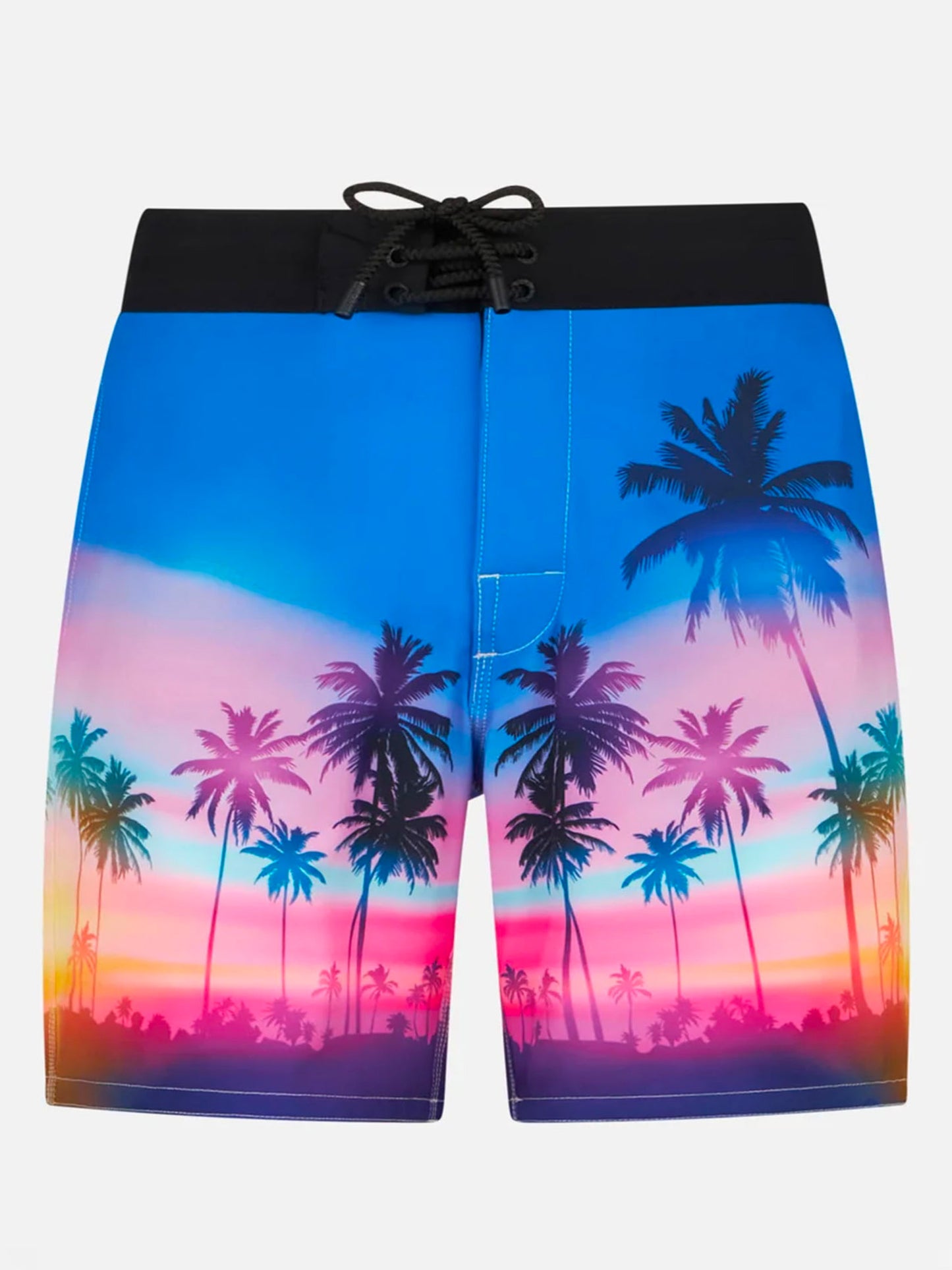 Man comfort and stretch surf shorts with palm print