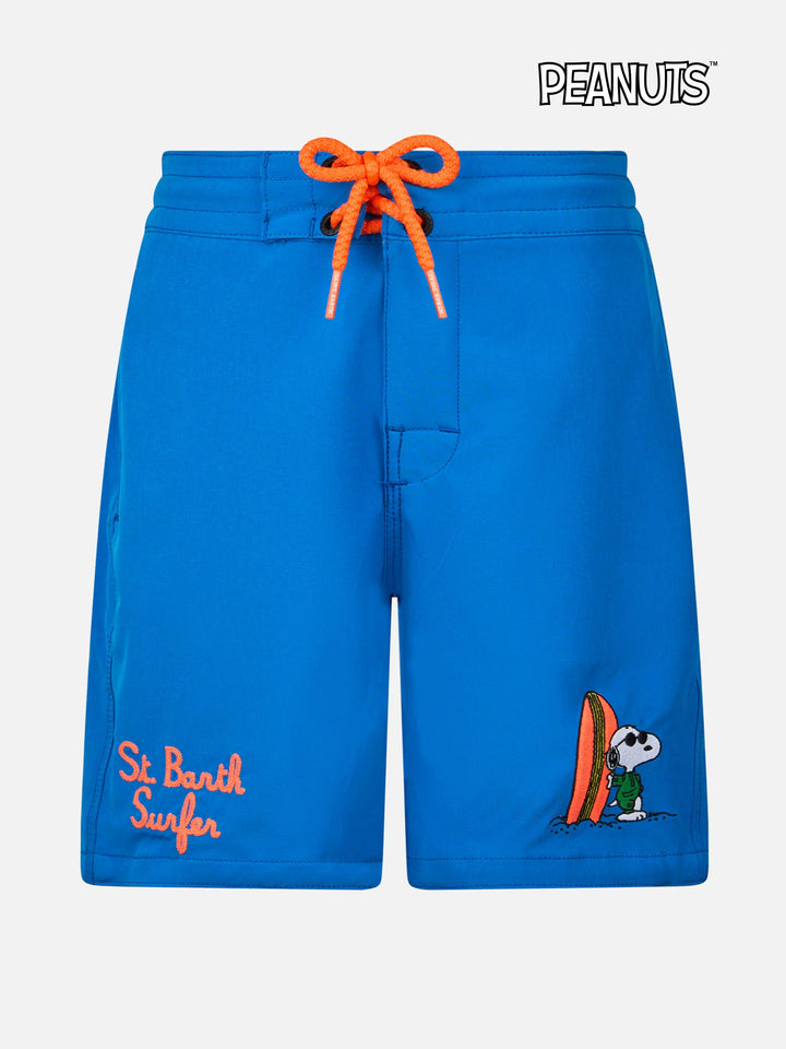 Boy Comfort Surf Jr swim shorts with Snoopy placed print