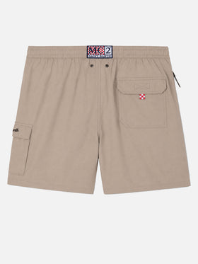 Beige classic stretch Comfort Travel swim shorts