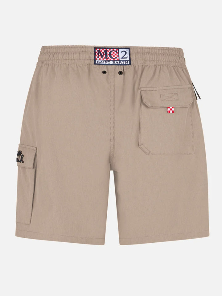 Beige classic stretch Comfort Travel swim shorts - MC2 Saint Barth