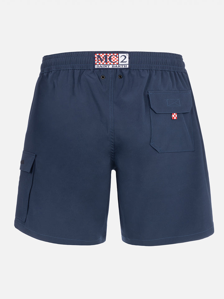 Blue classic stretch Comfort Travel swim shorts - MC2 Saint Barth
