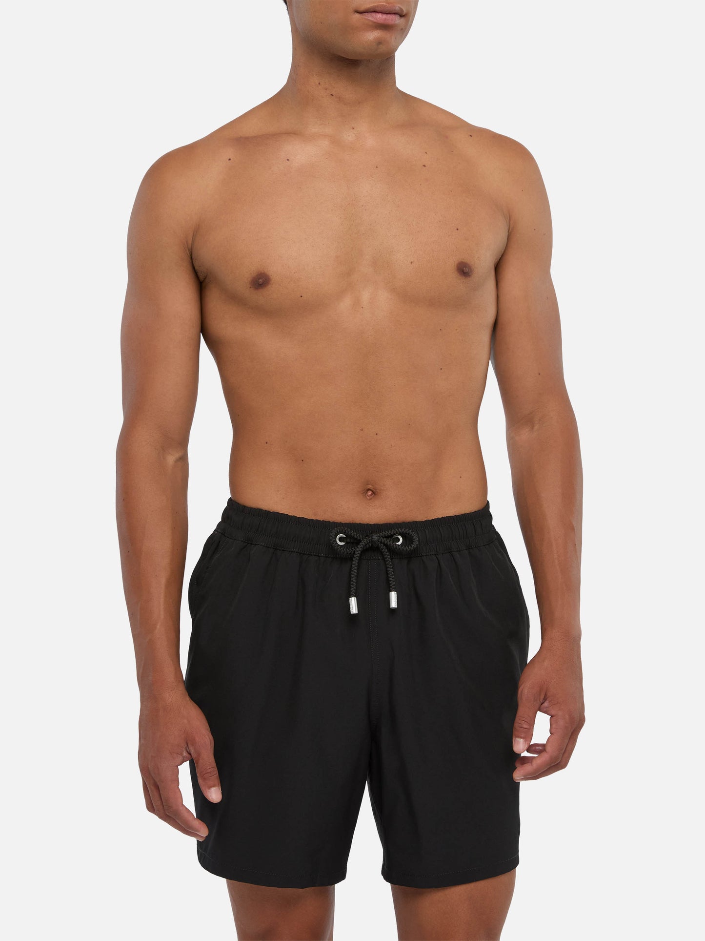 Black Comfort swim shorts  with St. Barth embroidery