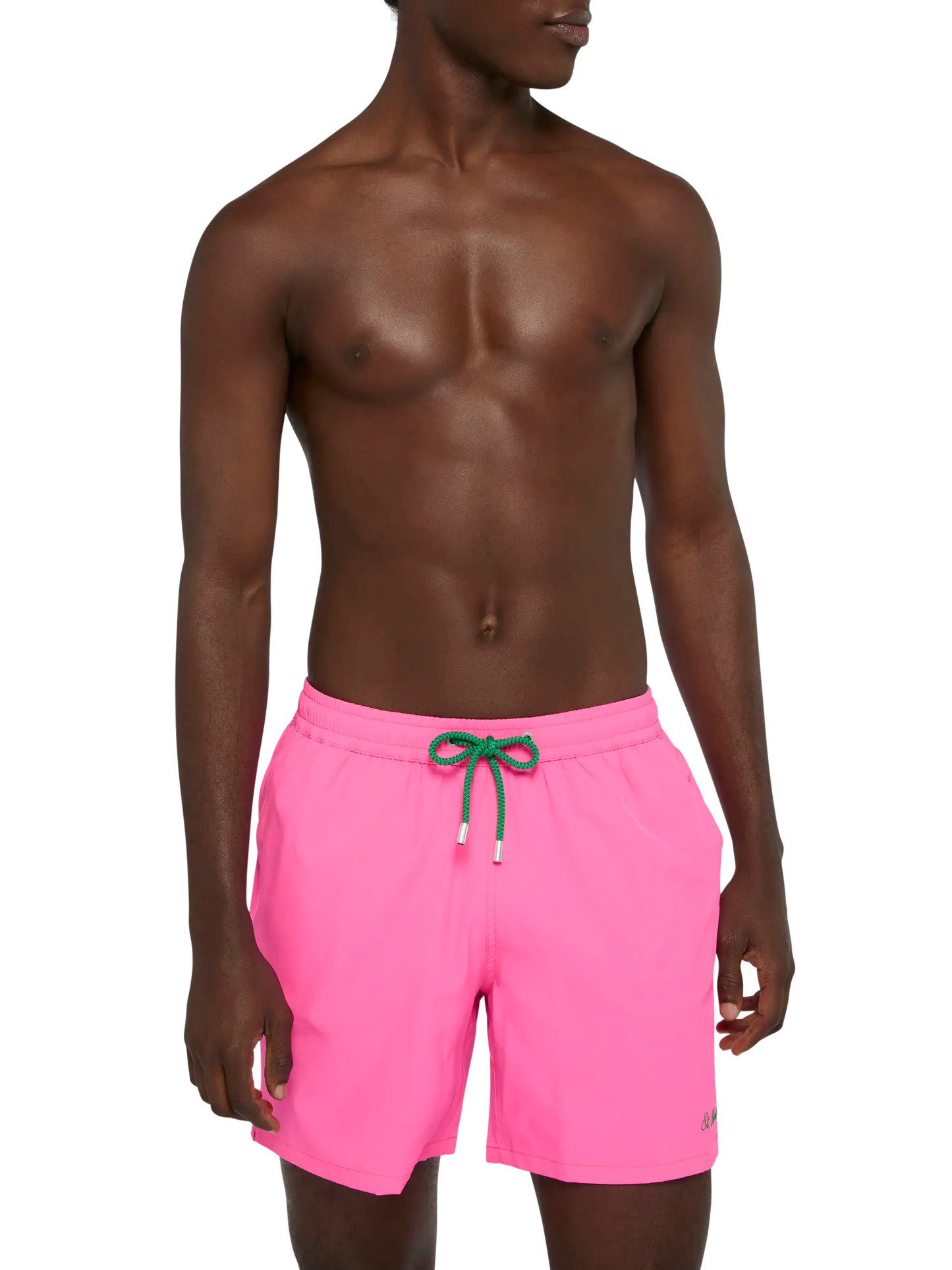 Fluo pink Comfort swim shorts with St. Barth embroidery - MC2 Saint Barth