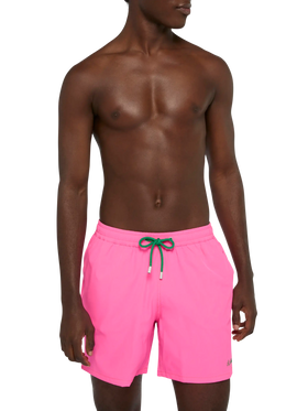 Fluo pink Comfort swim shorts with St. Barth embroidery - MC2 Saint Barth