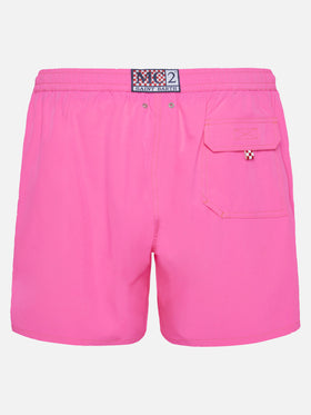 Fluo pink Comfort swim shorts with St. Barth embroidery - MC2 Saint Barth