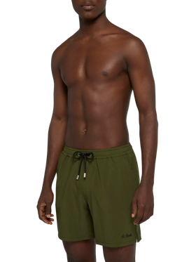 Military green Comfort swim shorts with St. Barth embroidery - MC2 Saint Barth