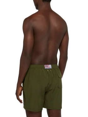 Military green Comfort swim shorts with St. Barth embroidery - MC2 Saint Barth