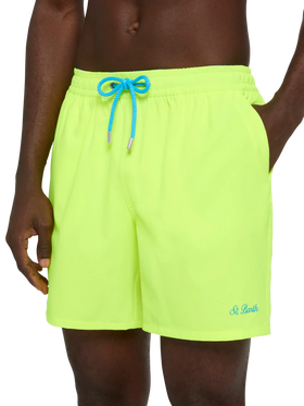 Fluo yellow Comfort swim shorts with St. Barth embroidery - MC2 Saint Barth