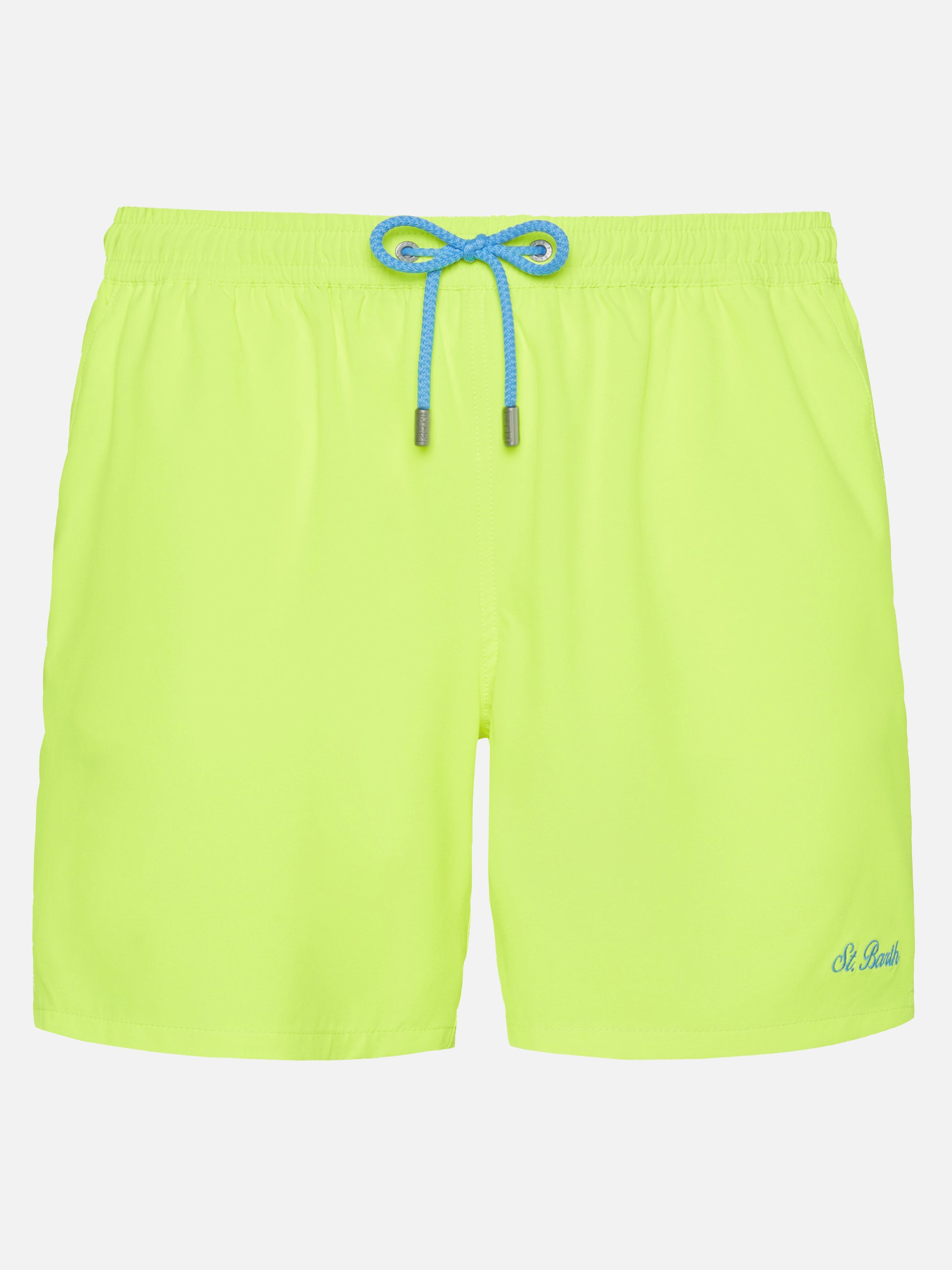Fluo yellow Comfort swim shorts with St. Barth embroidery - MC2 Saint Barth