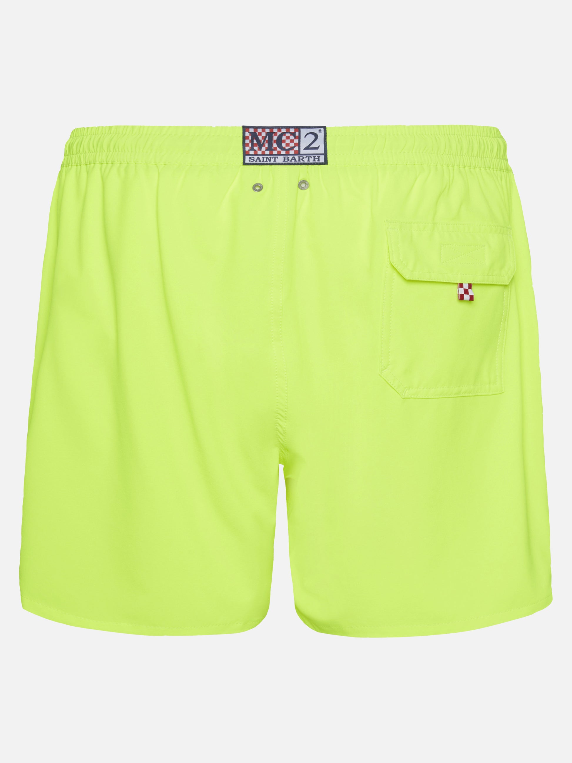 Fluo yellow Comfort swim shorts with St. Barth embroidery - MC2 Saint Barth