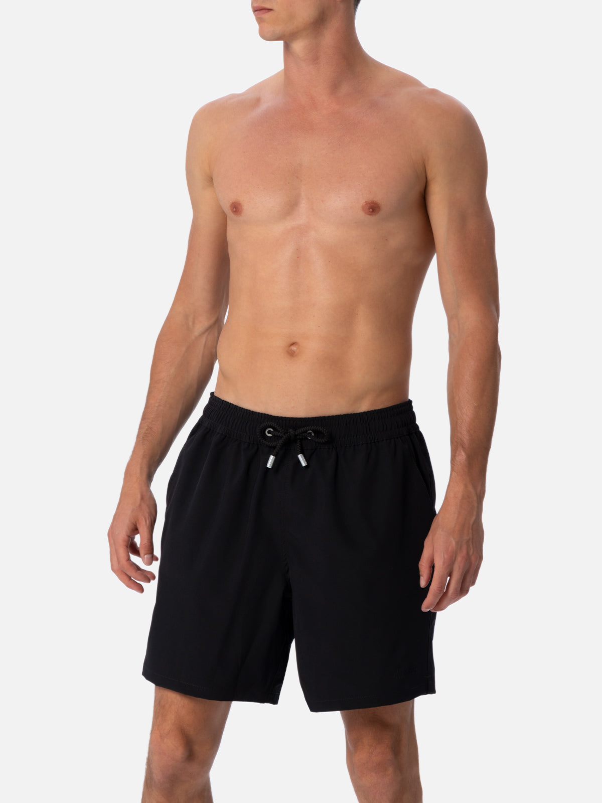 Schwarze, klassische Stretch-Komfort-Badeshorts