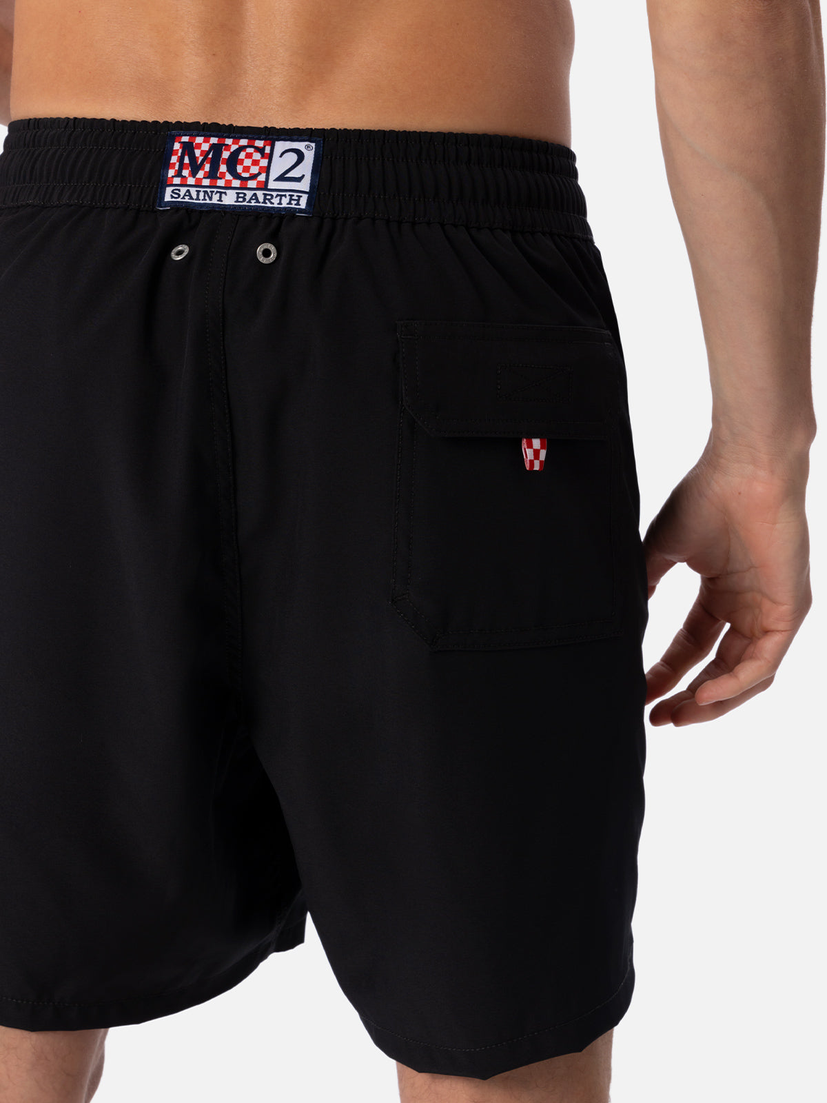 Schwarze, klassische Stretch-Komfort-Badeshorts