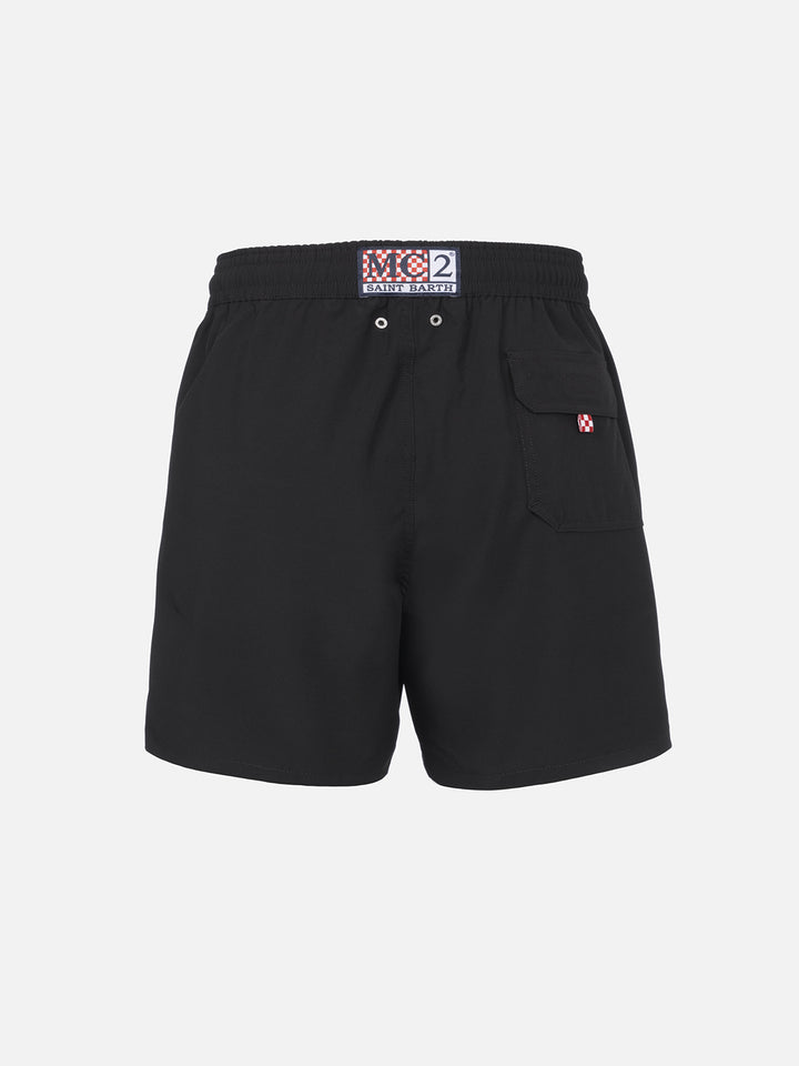 Schwarze, klassische Stretch-Komfort-Badeshorts