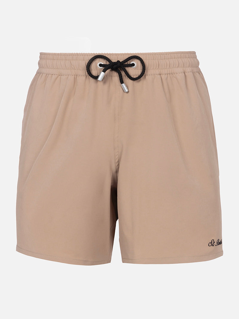 Herren beige Comfort-Badeshorts