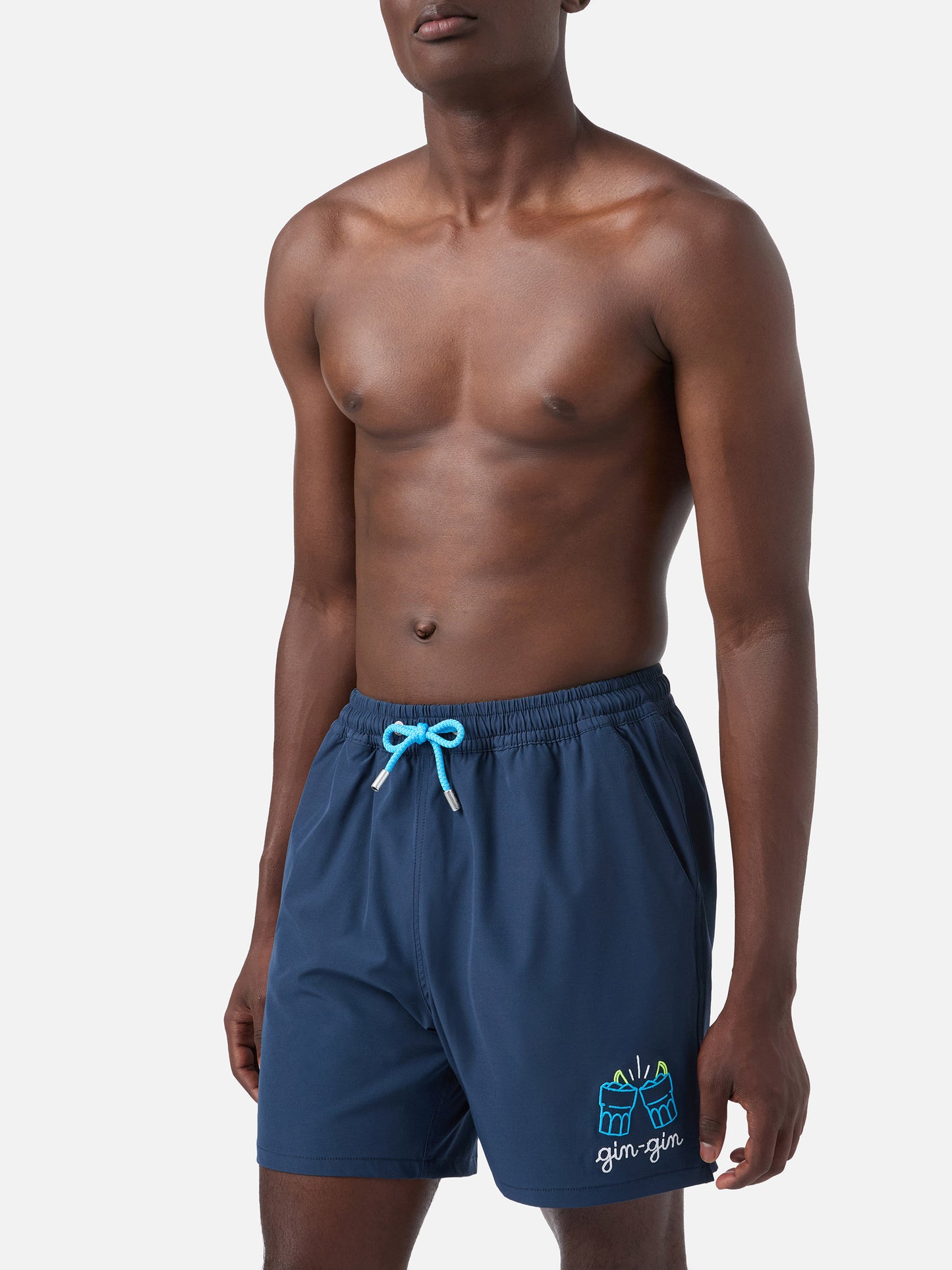 Costume mare Comfort blu con ricamo Gin Gin