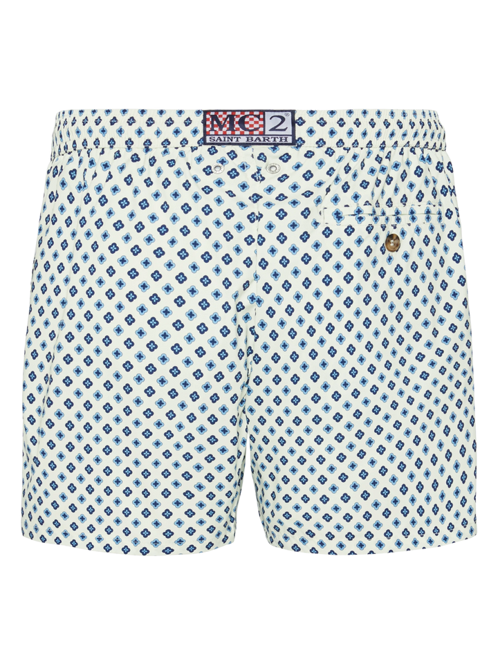 Comfort Light swim shorts with tie print - MC2 Saint Barth