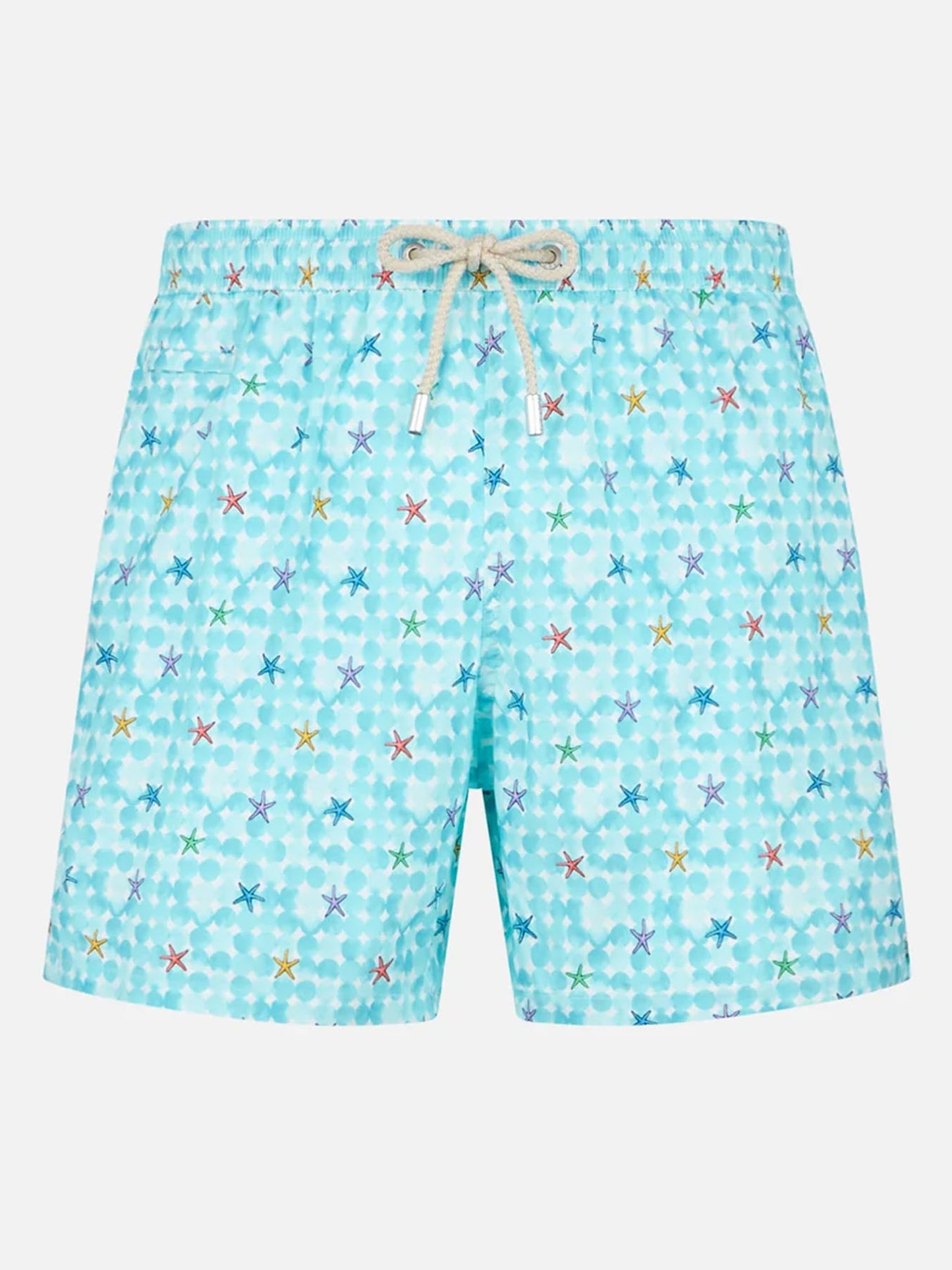 Man stretch fabric comfort swim shorts with sea star print - MC2 Saint Barth