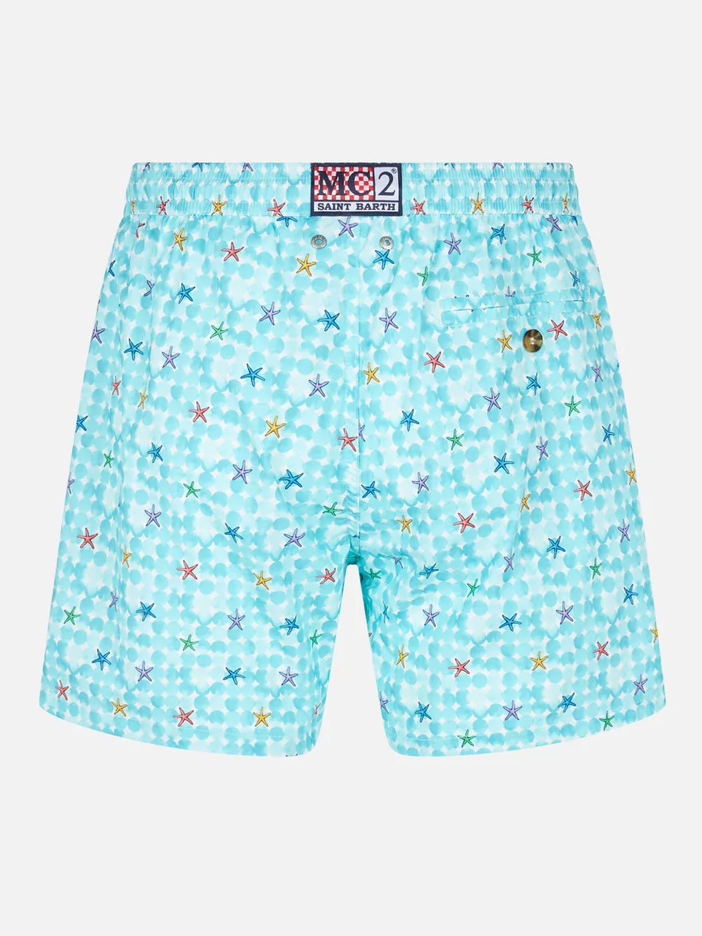 Man stretch fabric comfort swim shorts with sea star print - MC2 Saint Barth