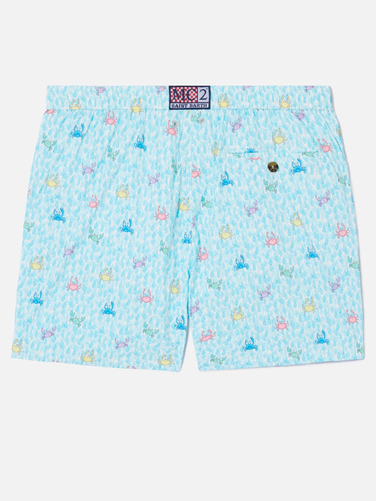 Bañador short clásico elástico Comfort Light con estampado de cangrejos 