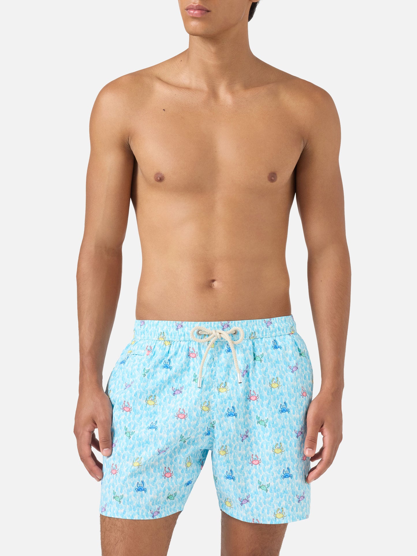 Comfort Light klassische Stretch-Badeshorts mit Krabben-Print 