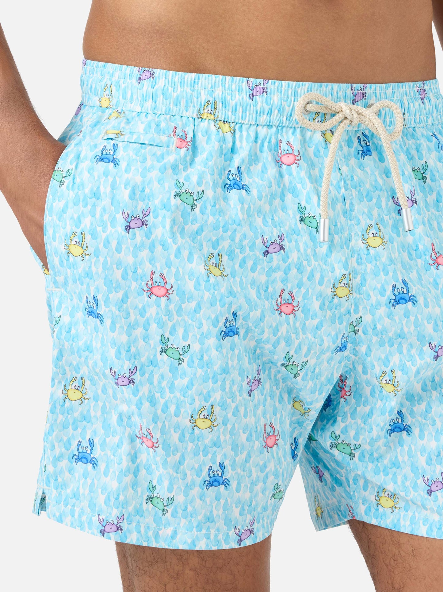 Comfort Light klassische Stretch-Badeshorts mit Krabben-Print 