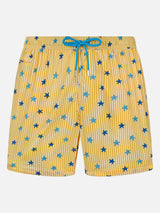 Man Comfort Light swim shorts with starfishes print