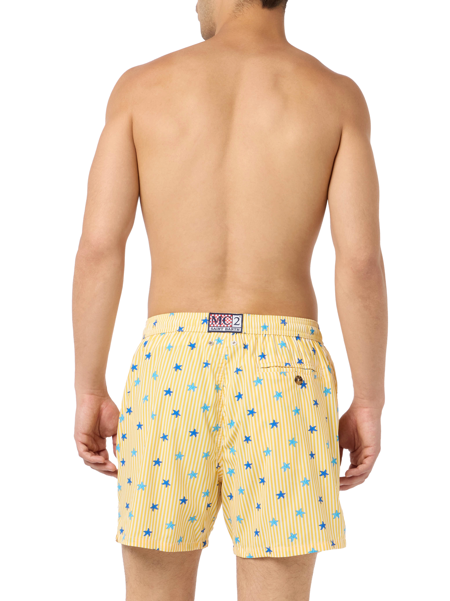 Comfort Light classic stretch swim shorts with starfishes print - MC2 Saint Barth