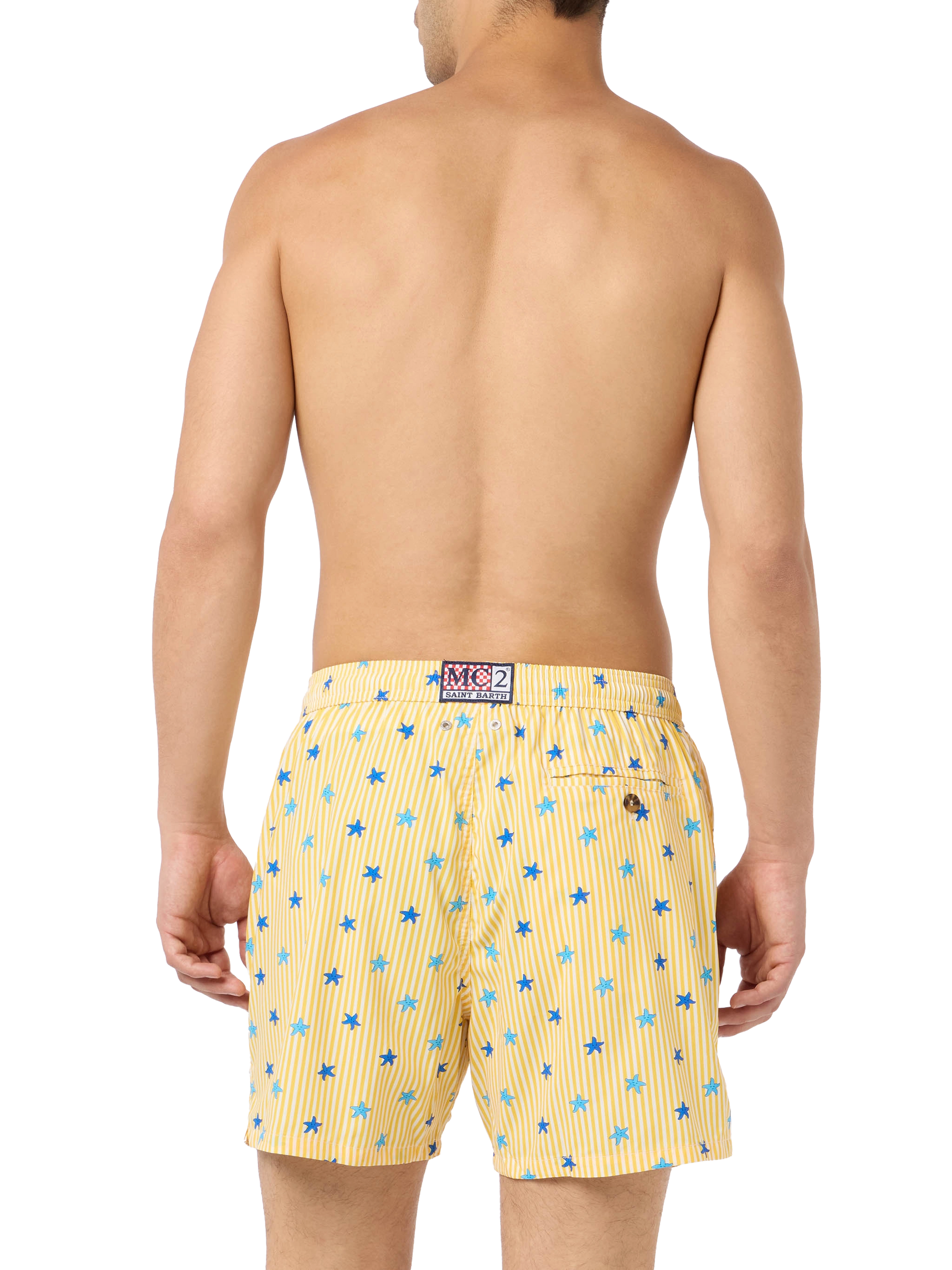 Comfort Light classic stretch swim shorts with starfishes print - MC2 Saint Barth