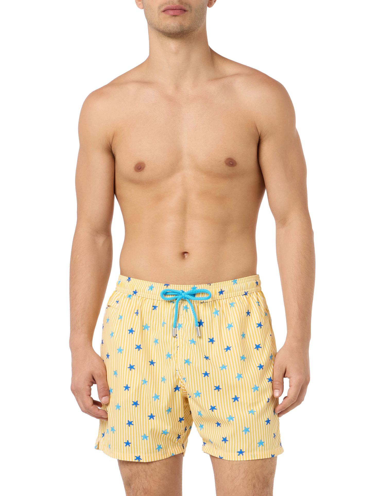 Comfort Light classic stretch swim shorts with starfishes print - MC2 Saint Barth