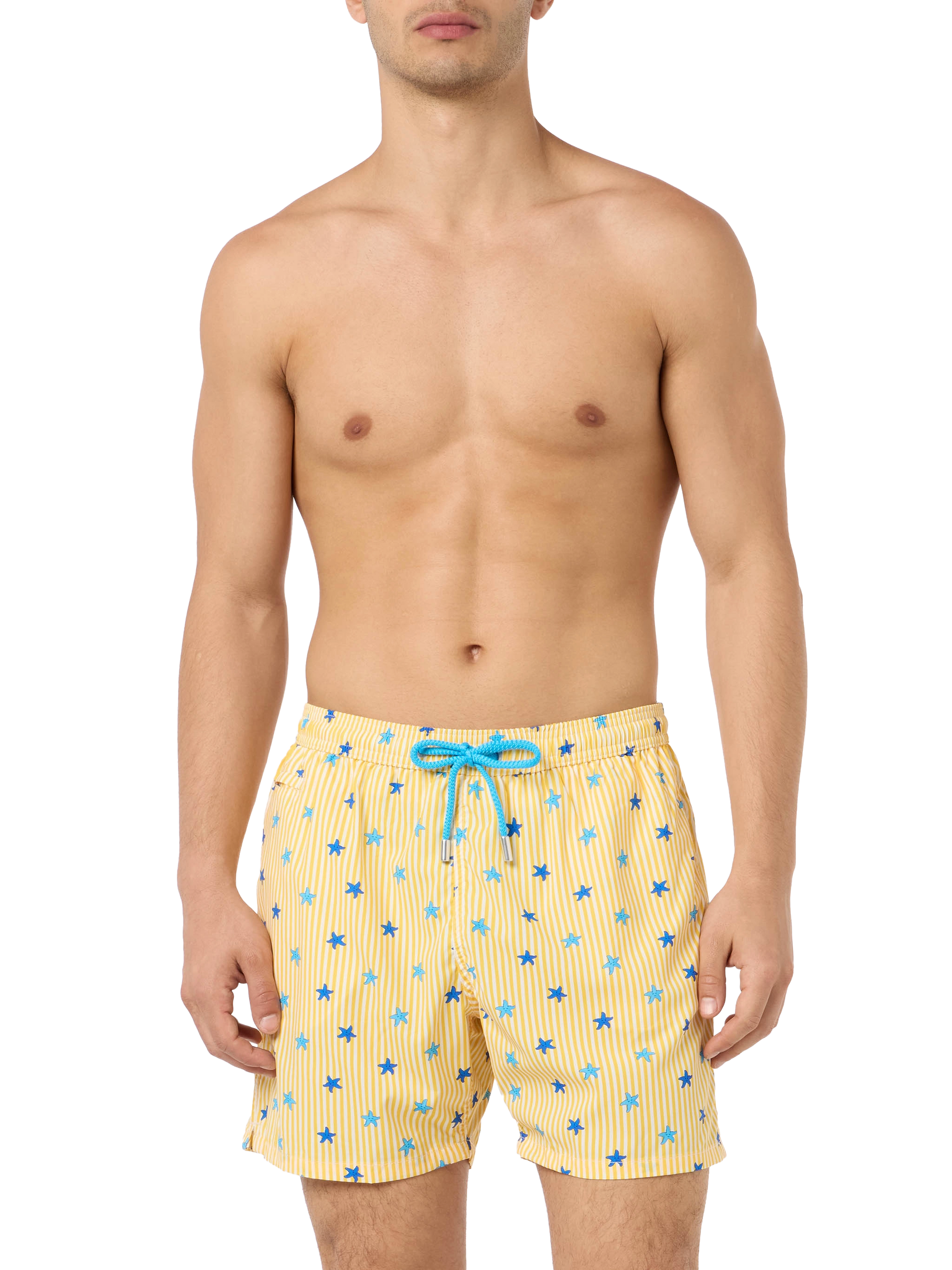 Comfort Light classic stretch swim shorts with starfishes print - MC2 Saint Barth