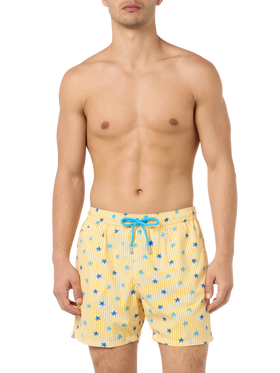 Comfort Light classic stretch swim shorts with starfishes print - MC2 Saint Barth