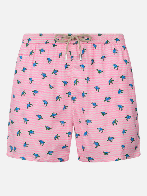 Man Comfort Light Badeshorts mit Meeresschildkröten-Print