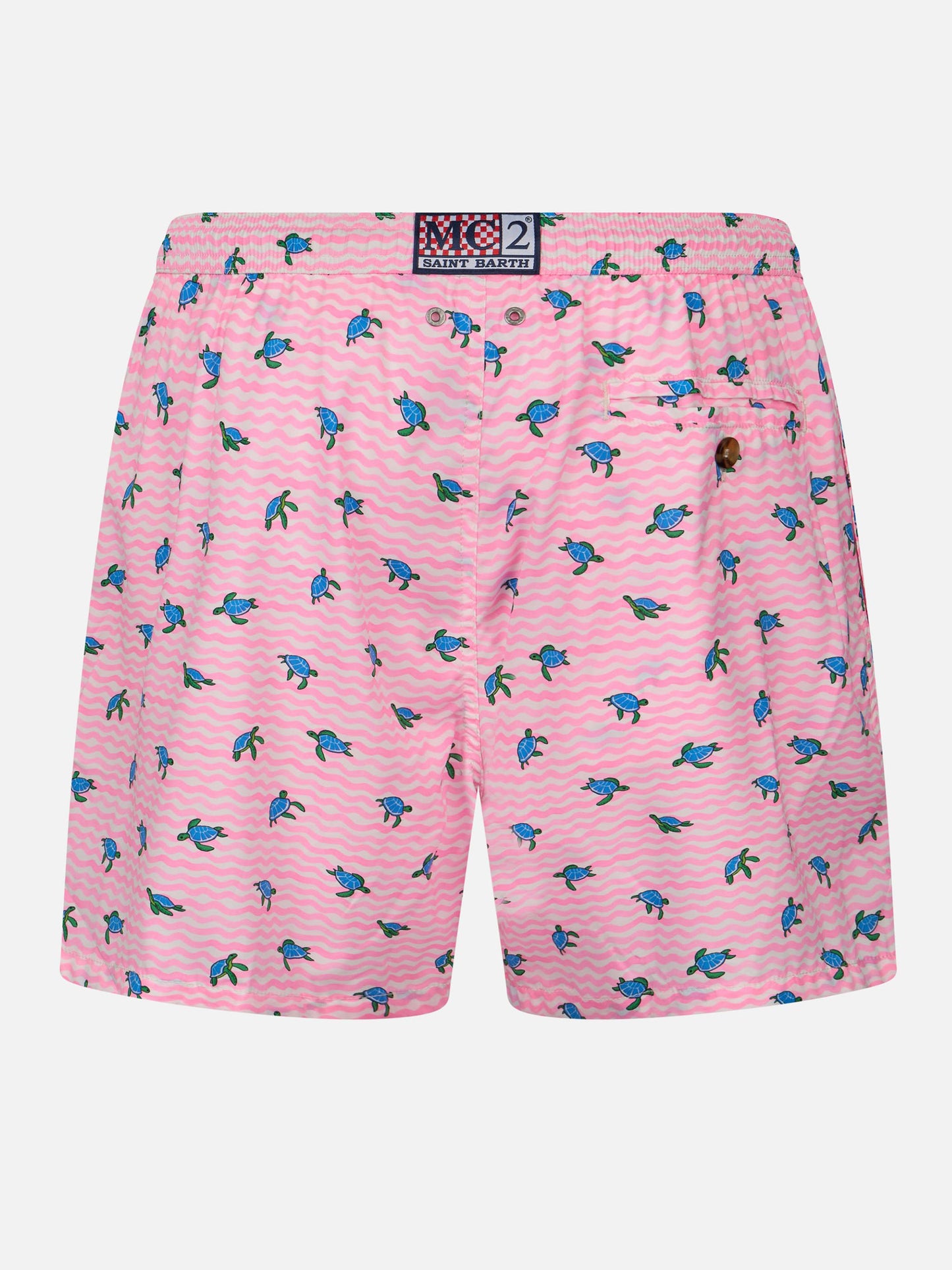 Comfort Light classic stretch swim shorts with sea turtles print - MC2 Saint Barth